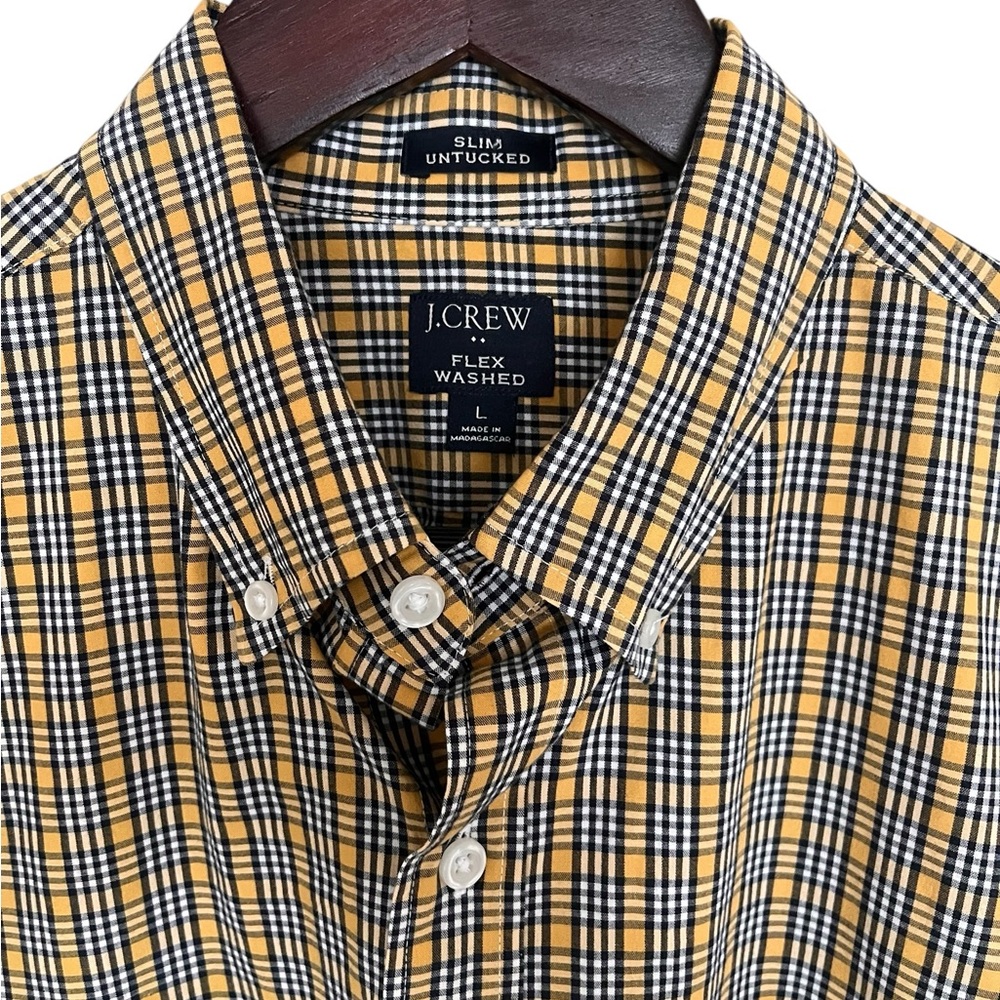 J.Crew•Men's Slim Untucked Flex Washed Button Down Plaid Shirt